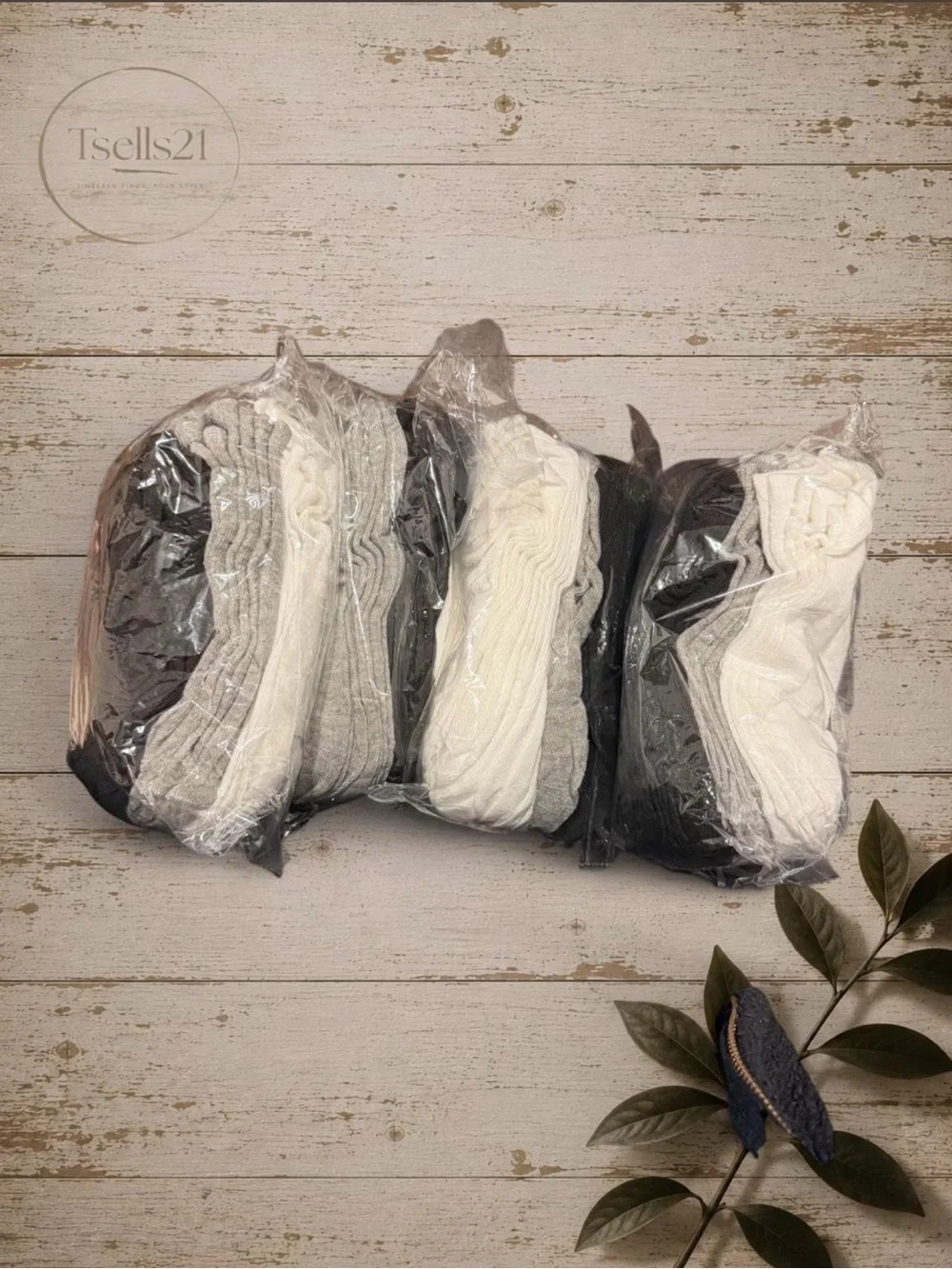 NWT 40-Pack White, Grey, & Black Crew Socks Bundle